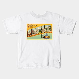 Greetings from Augusta Maine - Vintage Large Letter Postcard Kids T-Shirt